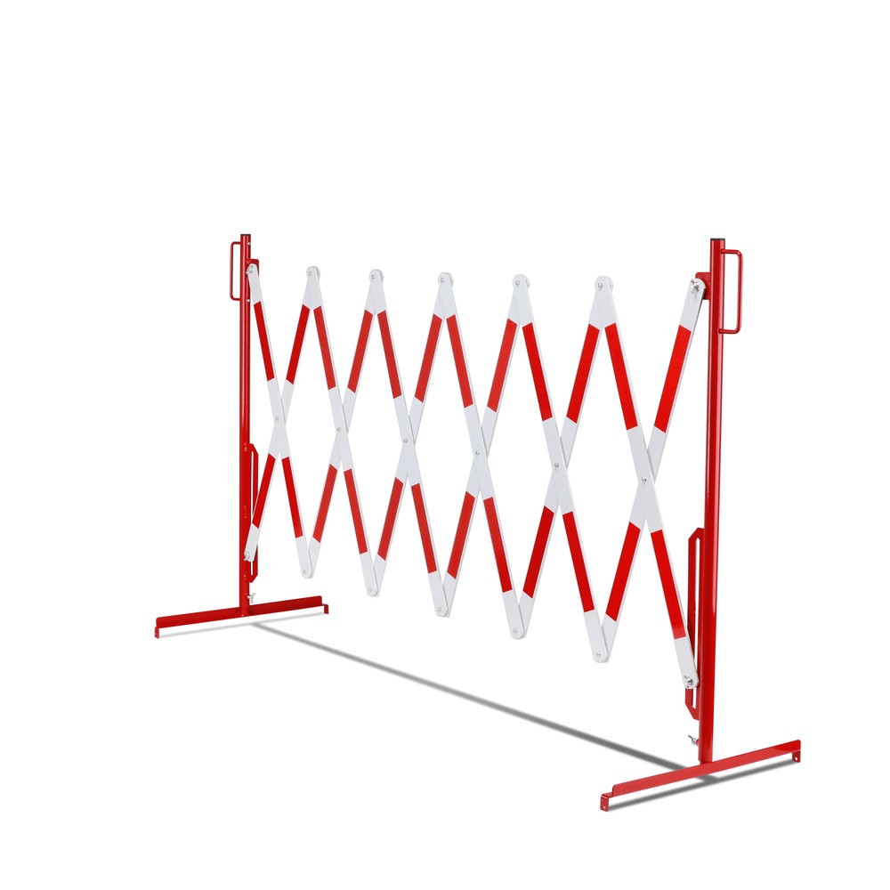 Číslo obrázku produktu 11: Nůžková zábrana, noha z obou stran, šířka 4000 mm, červená/bílá