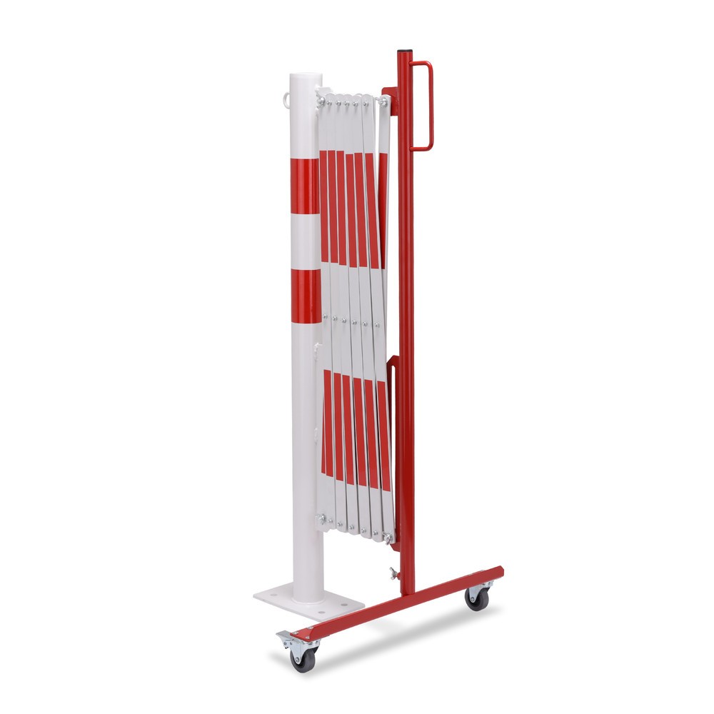 Číslo obrázku produktu 2: Nůžková zábrana se zahrazovacím sloupkem, Ø 60 mm, šířka 3600 mm, červená/bílá