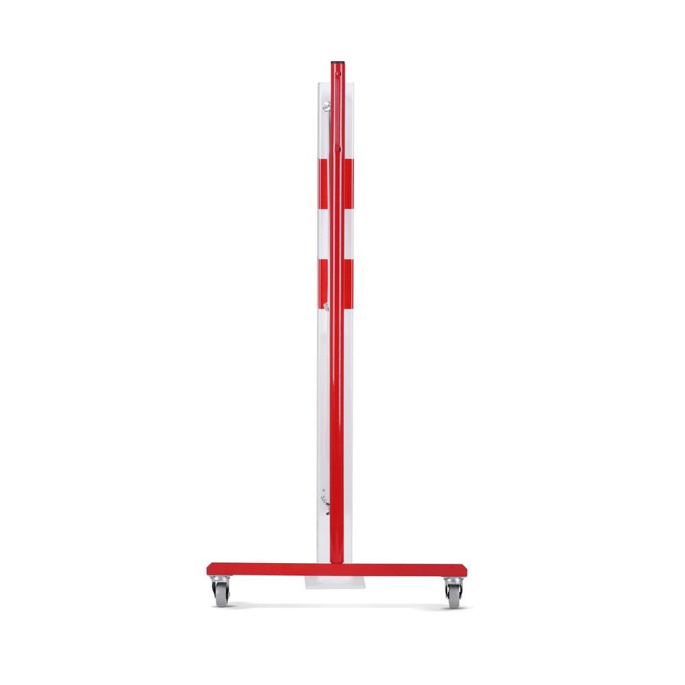 Číslo obrázku produktu 3: Nůžková zábrana se zahrazovacím sloupkem, 70 × 70 mm, šířka 3600, červená/bílá