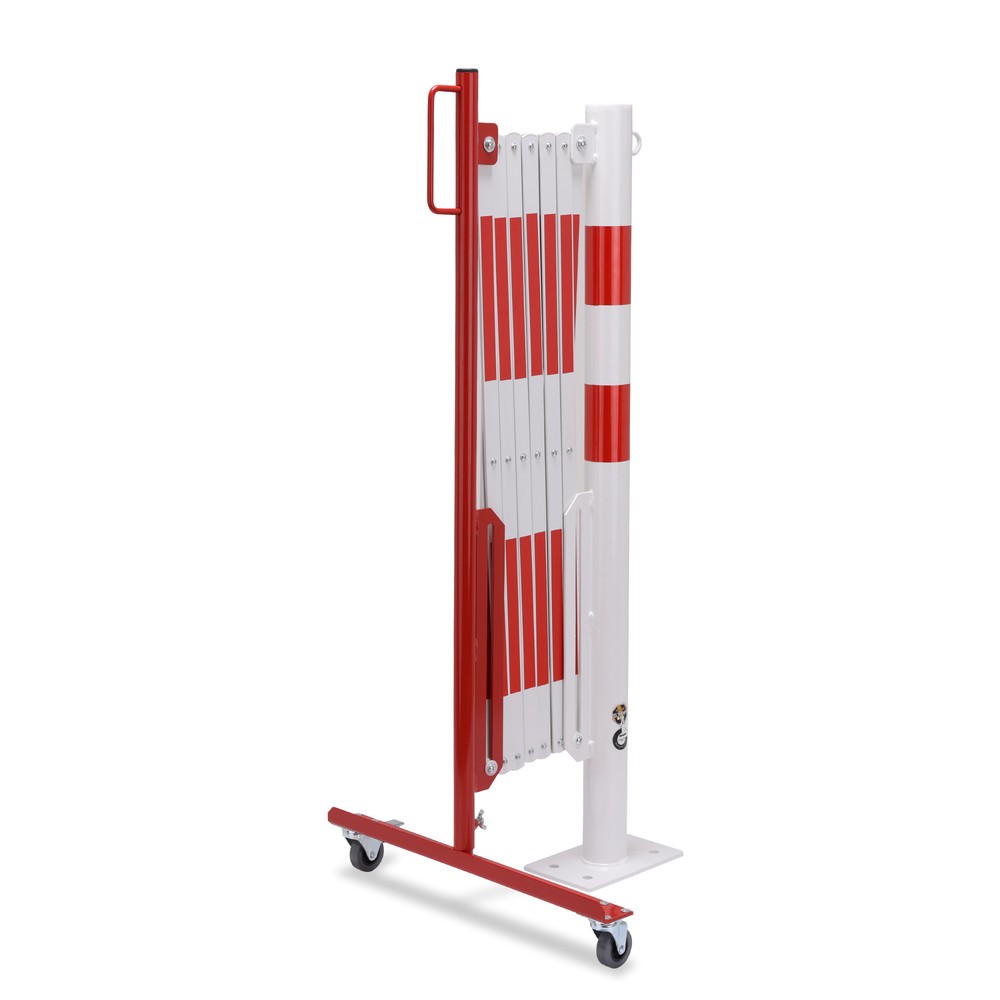Číslo obrázku produktu 4: Nůžková zábrana se zahrazovacím sloupkem, Ø 60 mm, šířka 3600 mm, červená/bílá