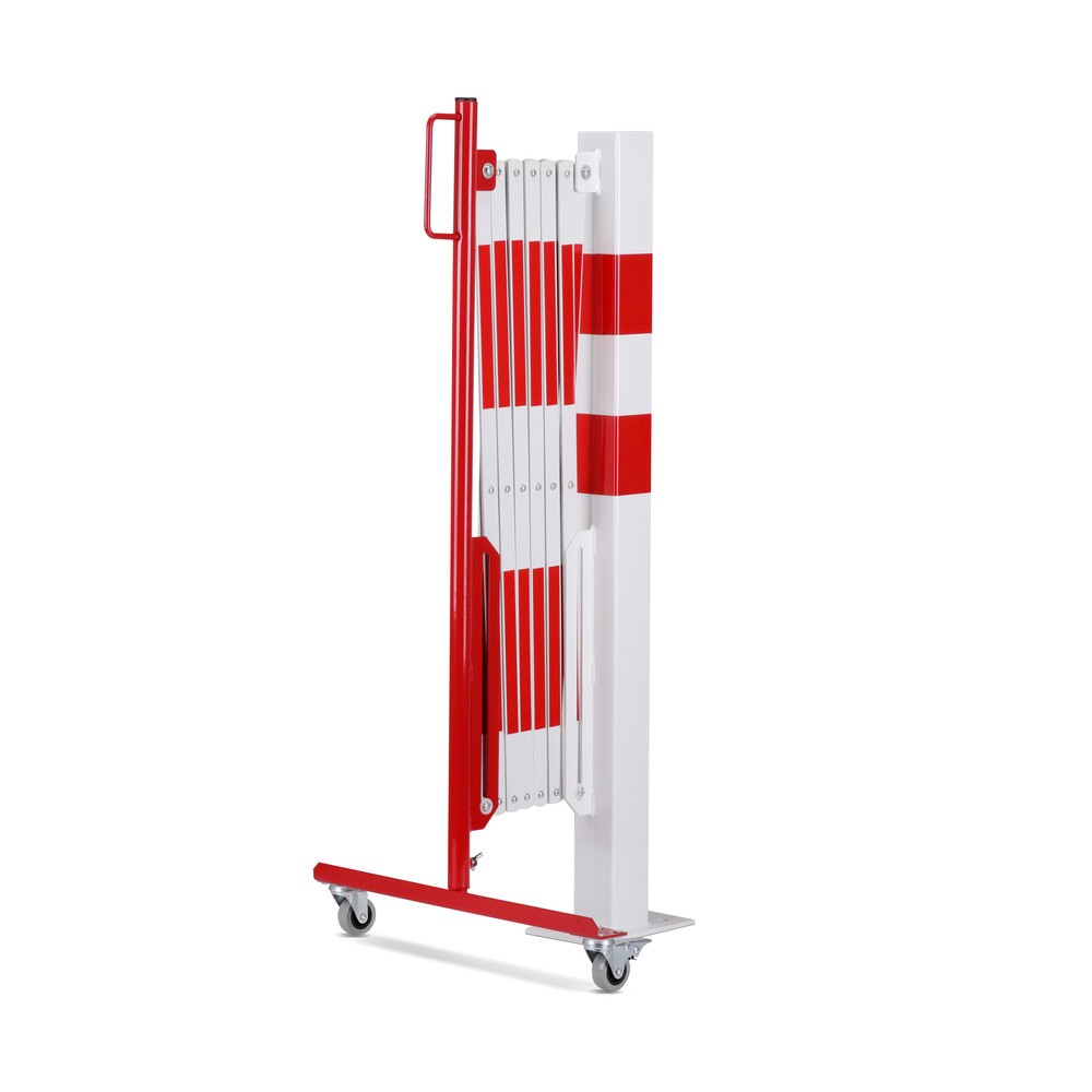 Číslo obrázku produktu 4: Nůžková zábrana se zahrazovacím sloupkem, 70 × 70 mm, šířka 3600, červená/bílá