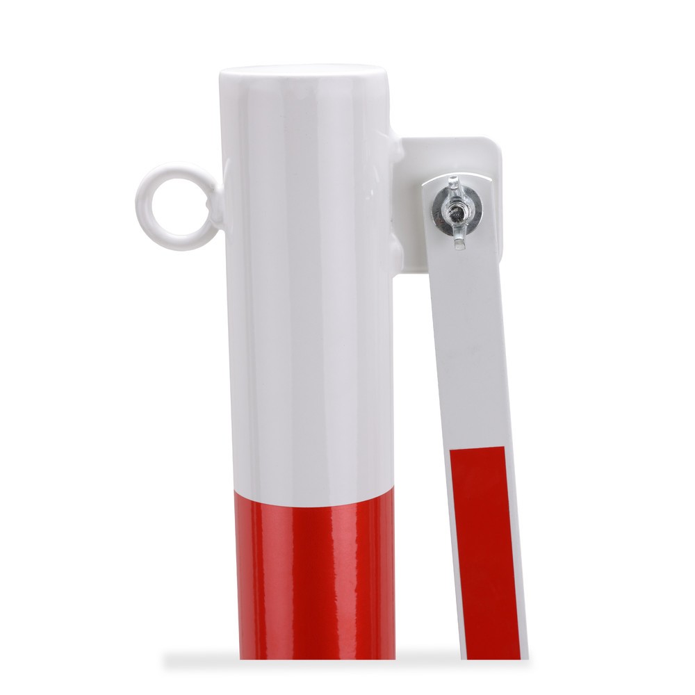 Číslo obrázku produktu 9: Nůžková zábrana se zahrazovacím sloupkem, Ø 60 mm, šířka 3600 mm, červená/bílá