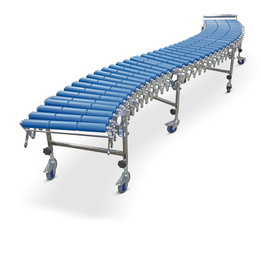 Obrázek produktu: Nůžkový válečkový dopravník, délka 1,9-4,4 m, šířka 300 mm