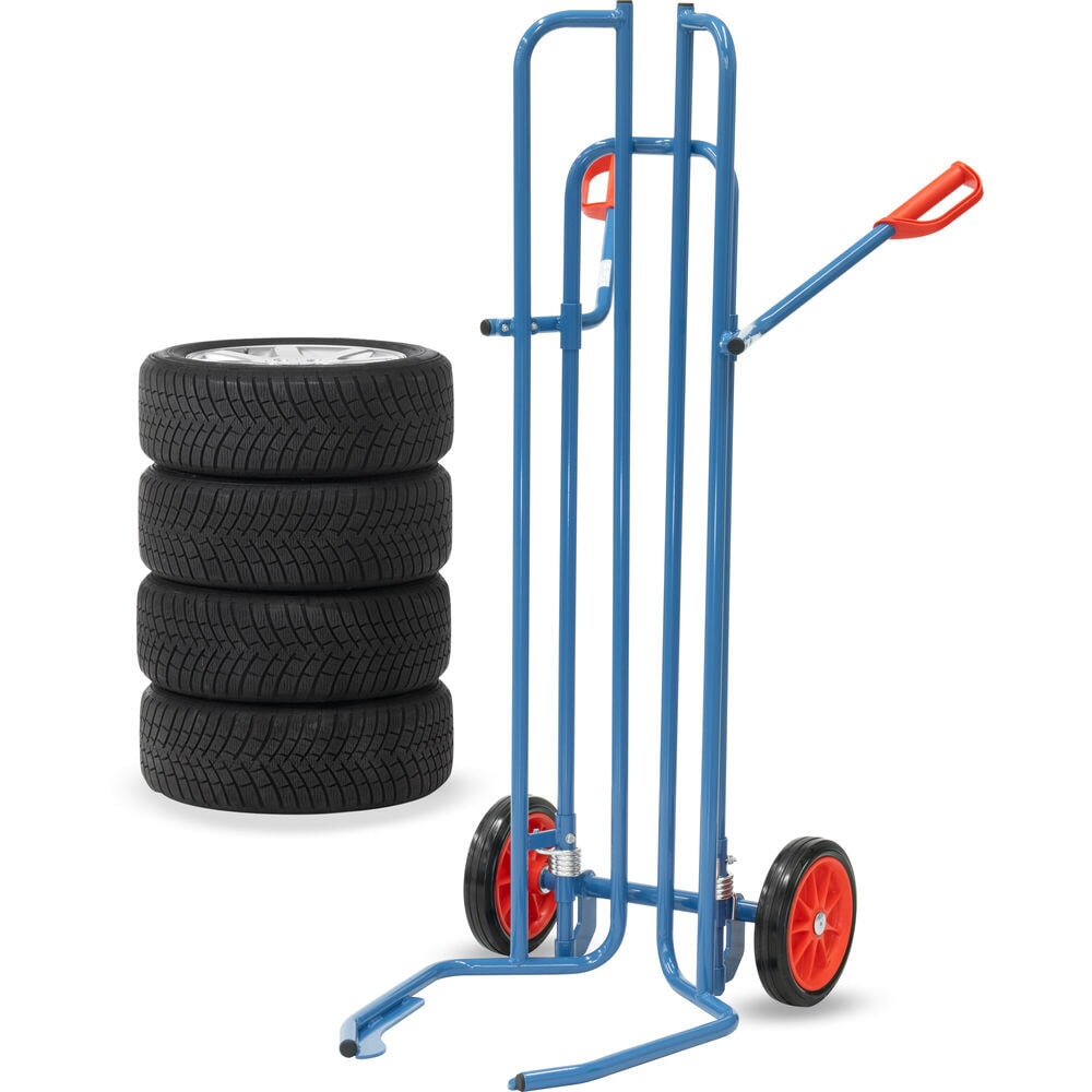 Číslo obrázku produktu 3: Rudl na pneumatiky fetra® z oceli, nosnost 200 kg, pro 8 pneumatik, kolečka z plné gumy