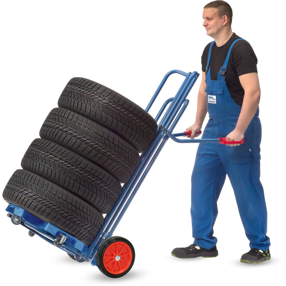 Číslo obrázku produktu 7: Rudl na pneumatiky fetra® z oceli, nosnost 200 kg, pro 8 pneumatik, kolečka z plné gumy