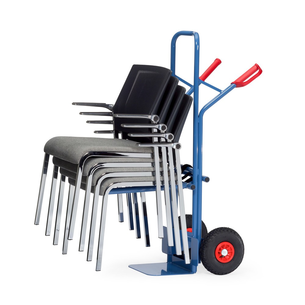 Číslo obrázku produktu 3: Rudl na židle fetra® z oceli, nosnost 300 kg, ložná plocha lopaty ŠxH 320 x 250 mm, vzduchem plněné pneumatiky