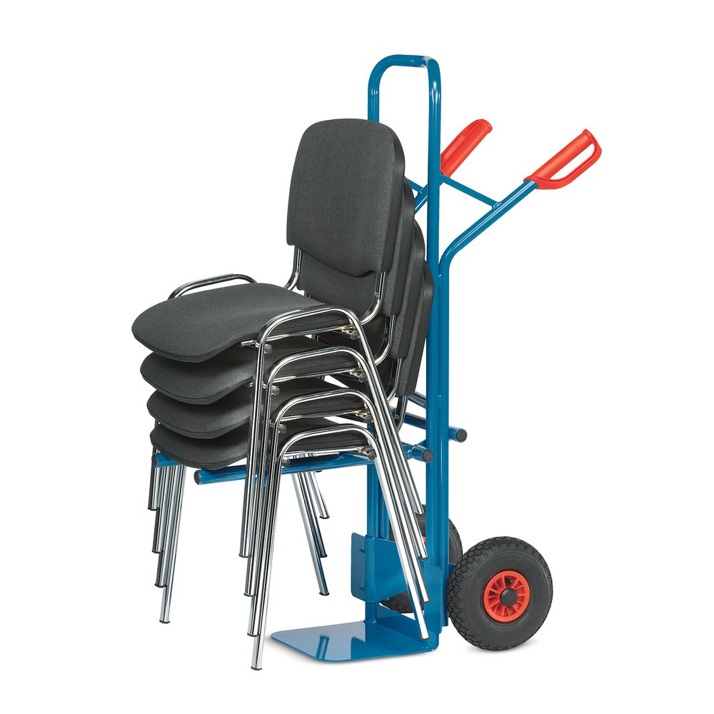 Číslo obrázku produktu 5: Rudl na židle fetra® z oceli, nosnost 300 kg, ložná plocha lopaty ŠxH 320 x 250 mm, vzduchem plněné pneumatiky
