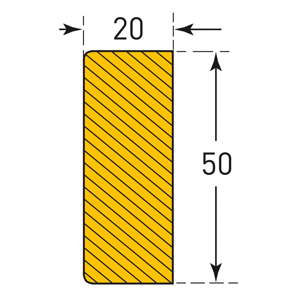 Číslo obrázku produktu 4: Ochrana povrchů proti nárazům MORAVIA, obdélníková, samolepicí, VxŠ 50 x 20 mm, délka 5 m