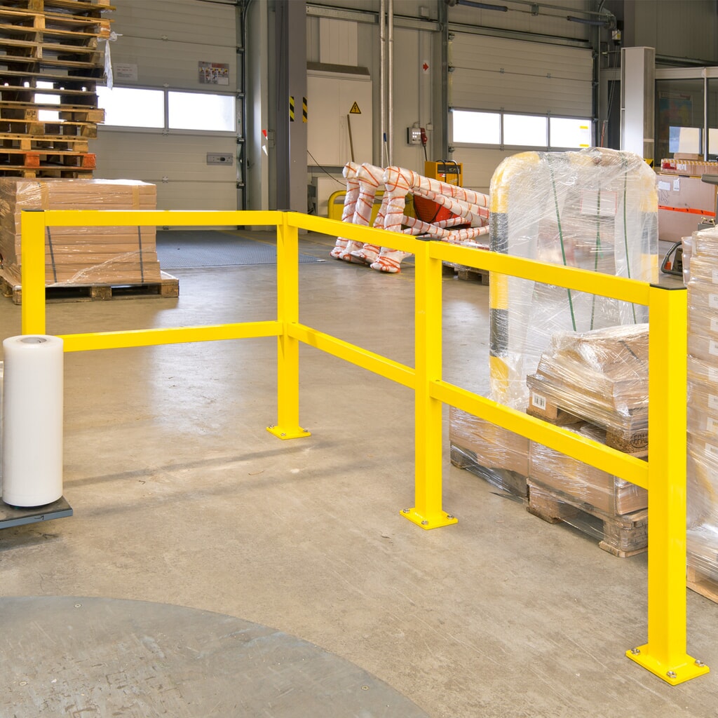 Ochranné zábradlí S-Line, vnitřní, středový sloupek, výška 1000 mm Číslo obrázku produktu 2: Ochranné zábradlí S-Line, vnitřní, středový sloupek, výška 1000 mm