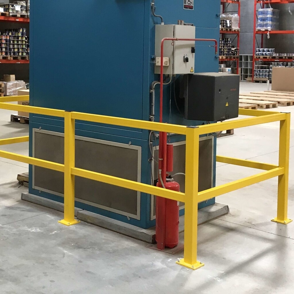 Ochranné zábradlí S-Line, vnitřní, středový sloupek, výška 1000 mm Číslo obrázku produktu 5: Ochranné zábradlí S-Line, vnitřní, středový sloupek, výška 1000 mm