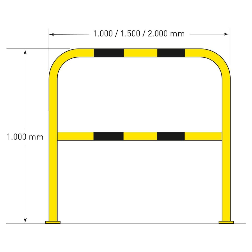 Ochranný oblouk, použití ve vnitřních prostorách, VxŠ 1 000 x 2 000 mm Číslo obrázku produktu 4: Ochranný oblouk, použití ve vnitřních prostorách, VxŠ 1 000 x 2 000 mm