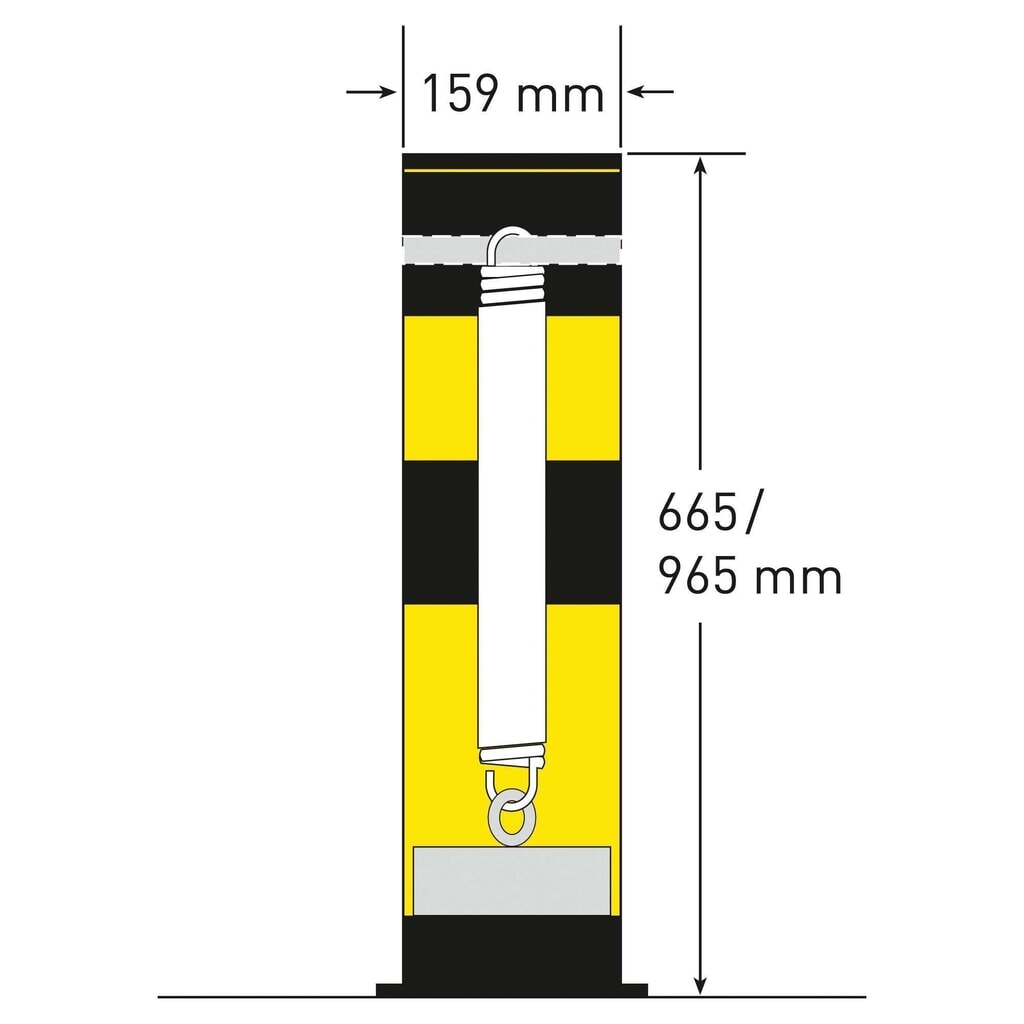 Číslo obrázku produktu 5: Naklápěcí ochranný sloupek MORAVIA Swing, venkovní použití, VxØ 655 x 159 mm