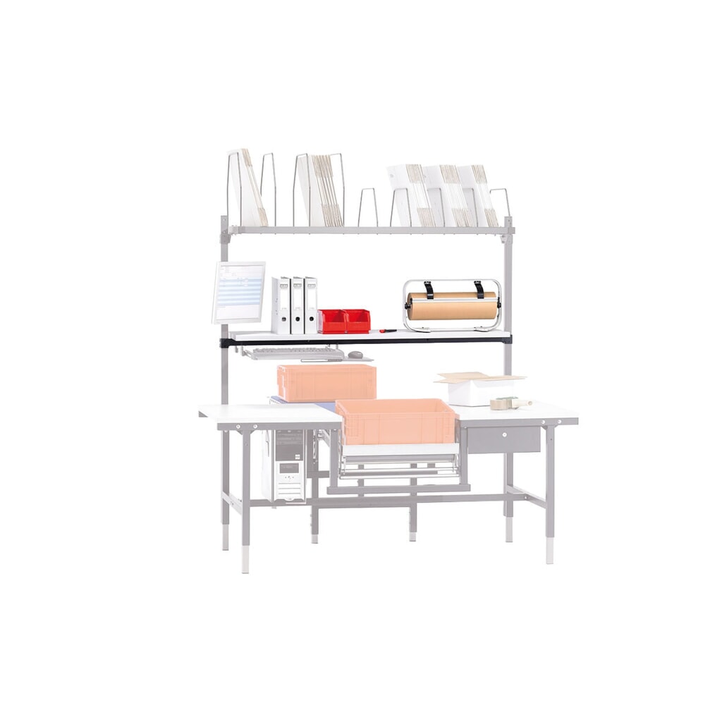 Číslo obrázku produktu 3: Odkládací police pro systém balicích stolů Rocholz, dřevo, VxŠxH 30 x 1600 x 400 mm