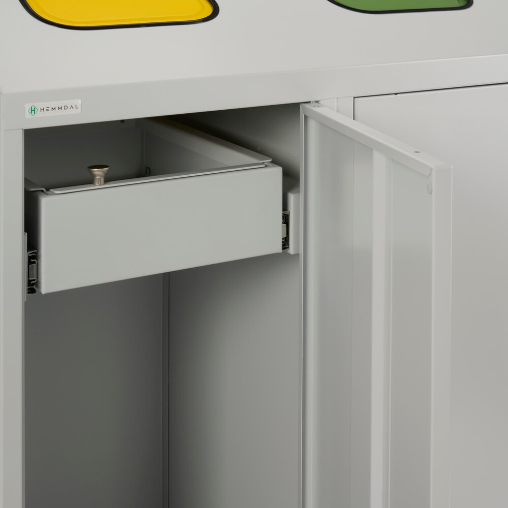 Číslo obrázku produktu 5: Odpadkový koš HEMMDAL Duo na recyklaci odpadu se 2 držáky na pytle, každý 120 litrů
