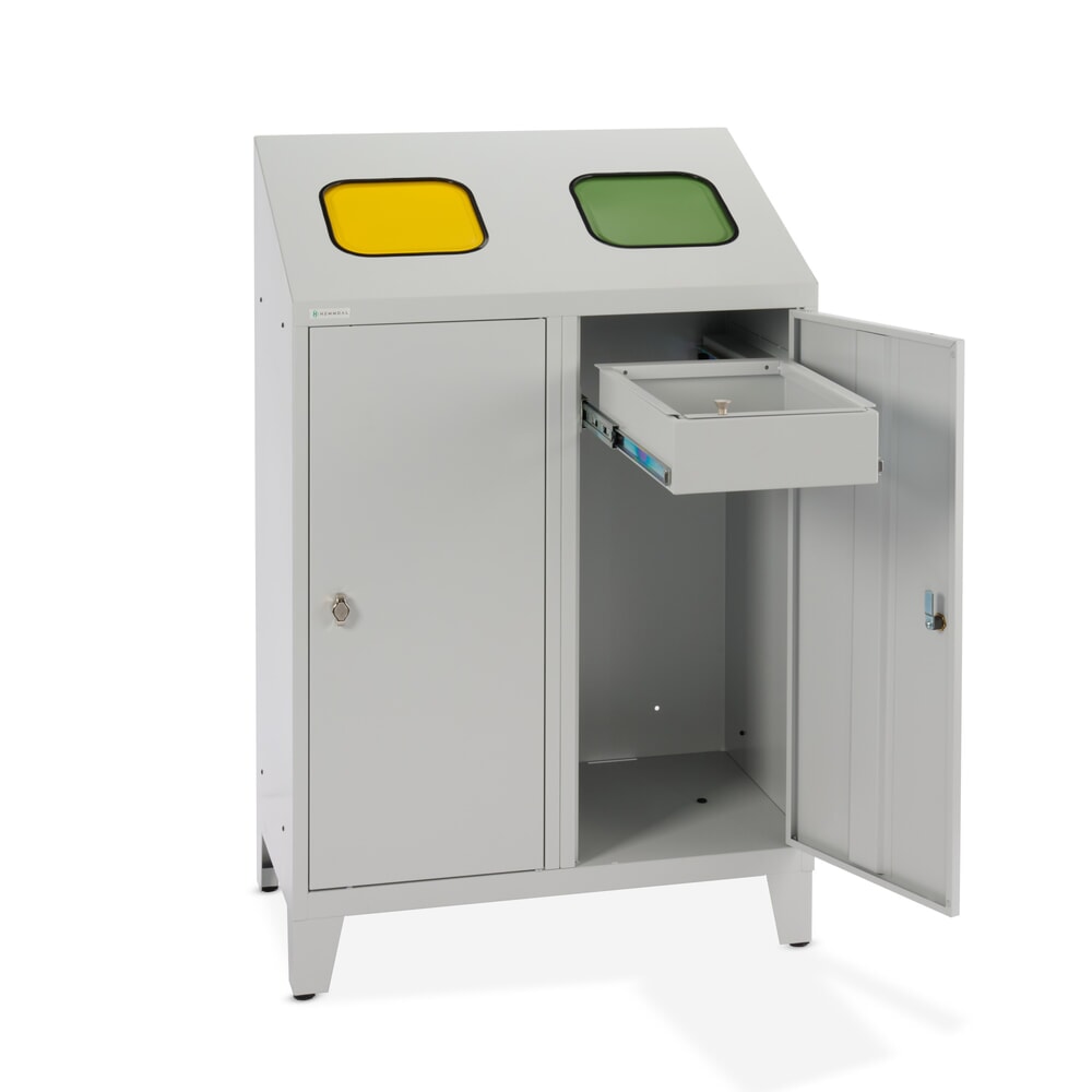 Číslo obrázku produktu 9: Odpadkový koš HEMMDAL Duo na recyklaci odpadu se 2 držáky na pytle, každý 120 litrů