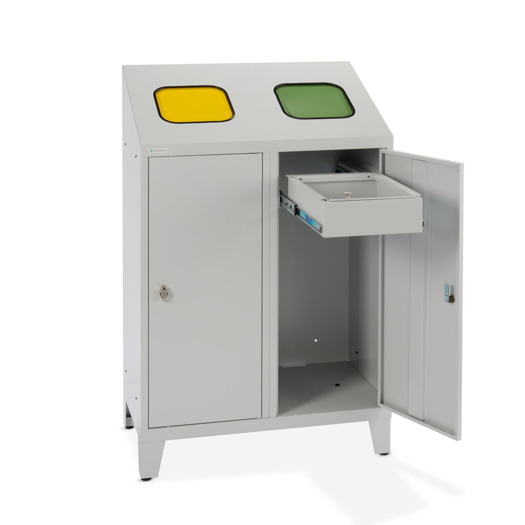 Odpadkový koš HEMMDAL Duo na recyklaci odpadu se 2 držáky na pytle, každý 120 litrů Číslo obrázku produktu 9: Odpadkový koš HEMMDAL Duo na recyklaci odpadu se 2 držáky na pytle, každý 120 litrů