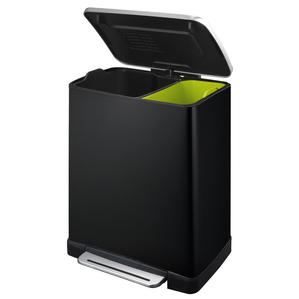 Číslo obrázku produktu 3: Odpadkový koš s nášlapem Recycling z ušlechtilé oceli, 10 + 9 l, matný/černý