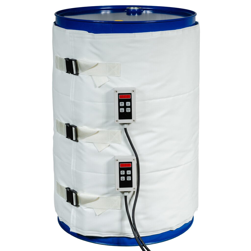 Ohřívací manžeta na sudy Kuhlmann pro potravinářský a farmaceutický průmysl, 200-220 l, 0-120 °C, 230 V, 2x 600 W, DxŠ 1990 x 800 mm Obrázek produktu: Ohřívací manžeta na sudy Kuhlmann pro potravinářský a farmaceutický průmysl, 200-220 l, 0-120 °C, 230 V, 2x 600 W, DxŠ 1990 x 800 mm