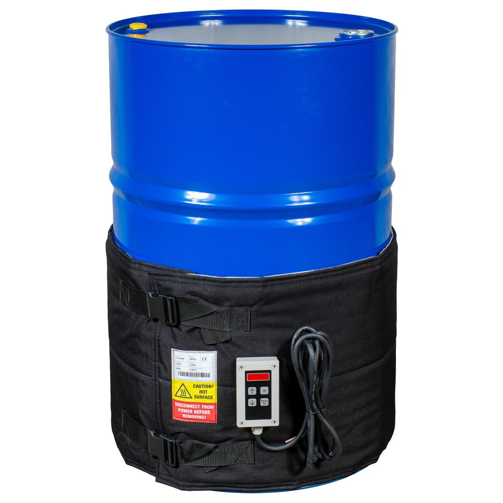 Číslo obrázku produktu 1: Ohřívací manžeta na sudy Kuhlmann s digitálním regulátorem, 200-220 l, 0-90 °C, 230 V, 530 W, DxV 1990 x 450 mm