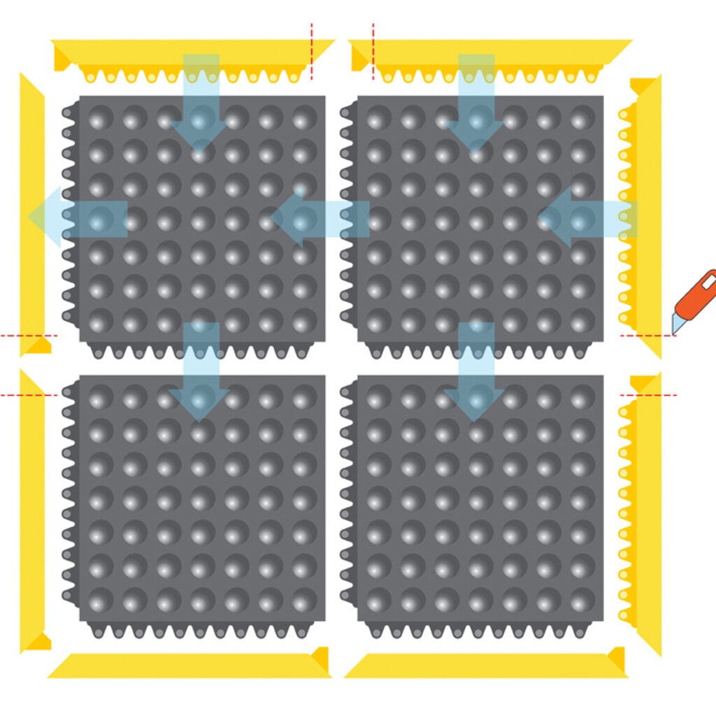 Obrázek produktu: Podlahová deska pro pracoviště svářeče, zasouvací systém, ŠxH 910 x 910 mm