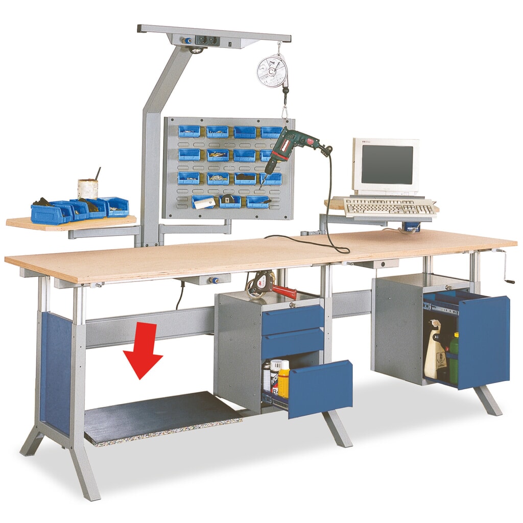 Opěrka chodidel pro systém pracoviště Bedrunka+Hirth, ŠxH 1500 x 350 mm Obrázek produktu: Opěrka chodidel pro systém pracoviště Bedrunka+Hirth, ŠxH 1500 x 350 mm