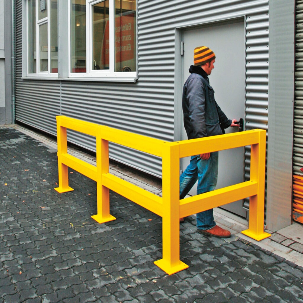Ochranné zábradlí, venkovní, krajní/koncový sloupek, výška 1000 mm Číslo obrázku produktu 7: Ochranné zábradlí, venkovní, krajní/koncový sloupek, výška 1000 mm