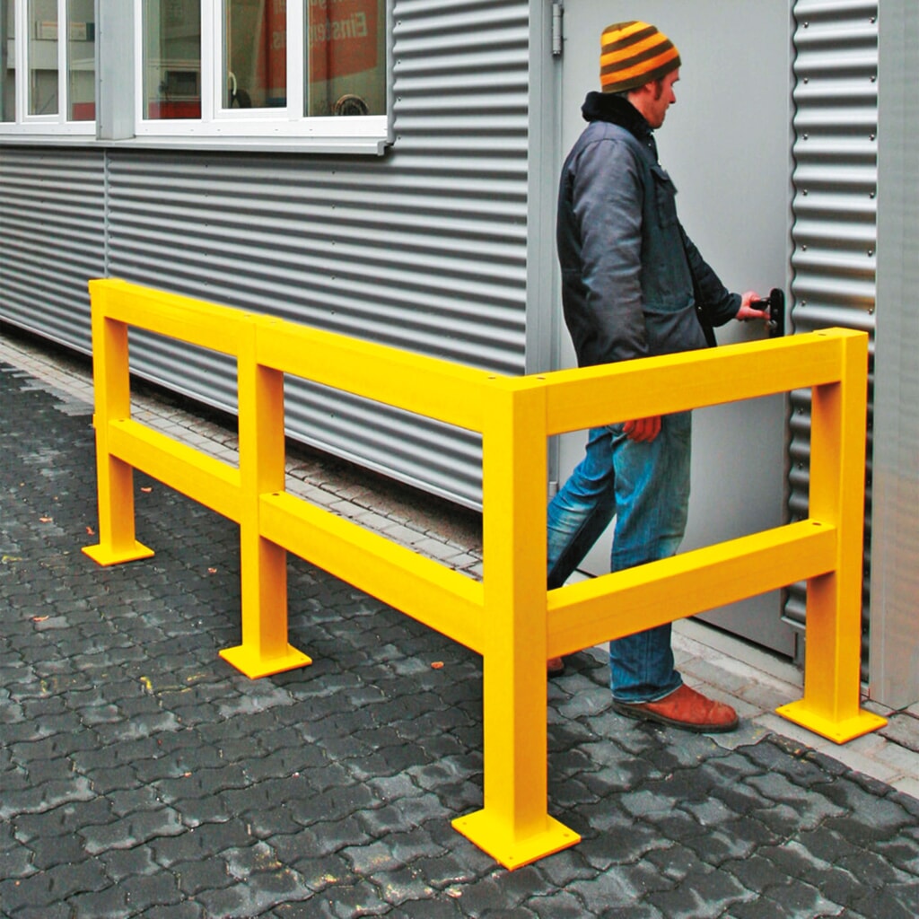 Ochranné zábradlí, venkovní, krajní/koncový sloupek, výška 1000 mm Číslo obrázku produktu 4: Ochranné zábradlí, venkovní, krajní/koncový sloupek, výška 1000 mm