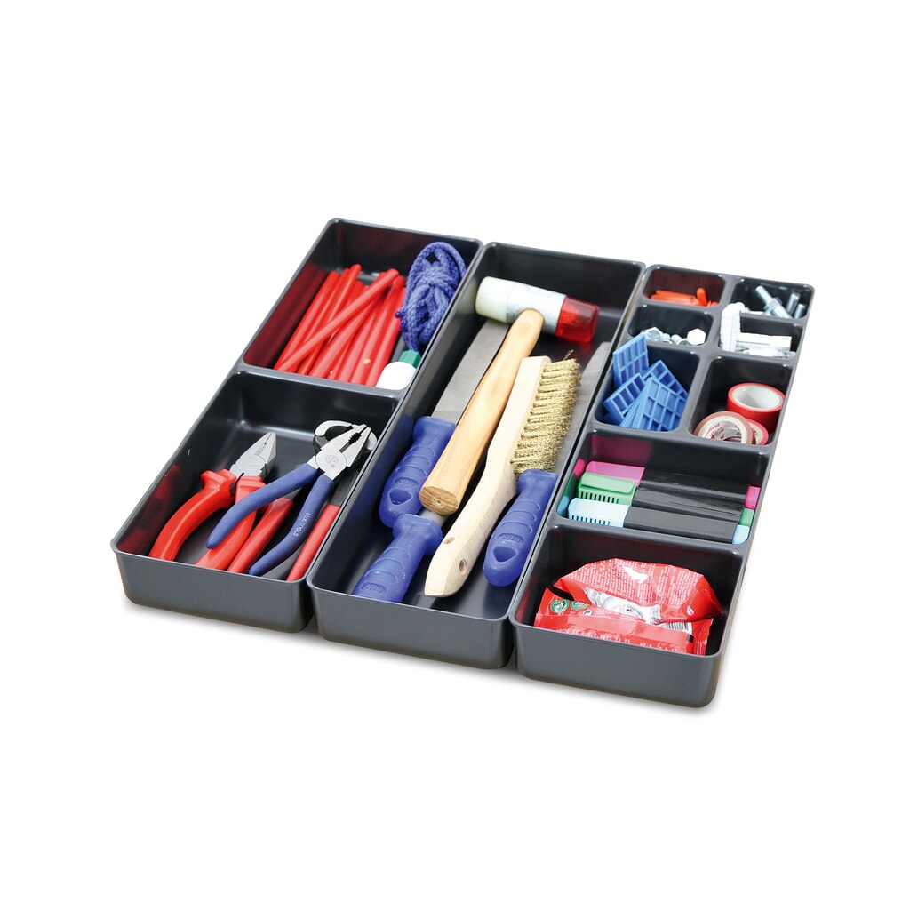 Organizér do zásuvek ocelových skříní stumpf® Premium, z umělé hmoty Obrázek produktu: Organizér do zásuvek ocelových skříní stumpf® Premium, z umělé hmoty