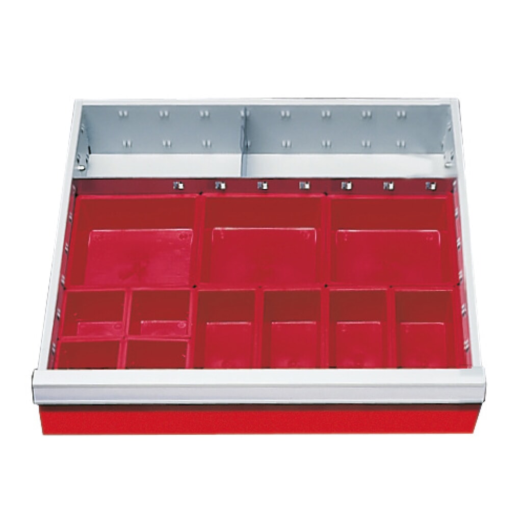 Organizér do zásuvky pro dílenský vozík Bedrunka+Hirth, pro výšku čela 100 mm Obrázek produktu: Organizér do zásuvky pro dílenský vozík Bedrunka+Hirth, pro výšku čela 100 mm