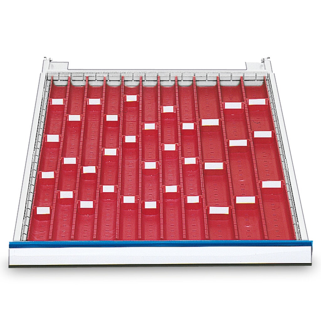 Organizér se žlábky pro řadové pracovní stoly Bedrunka+Hirth, výška 50 mm Obrázek produktu: Organizér se žlábky pro řadové pracovní stoly Bedrunka+Hirth, výška 50 mm