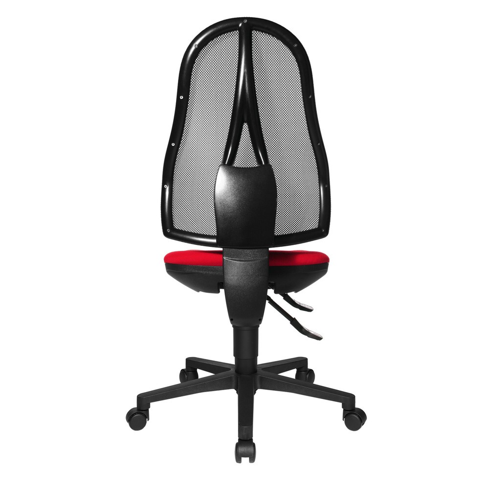 Číslo obrázku produktu 3: Kancelářská otočná židle Topstar® Open Point Syncro, sedák s ochranou plotének, síťované opěradlo, červená