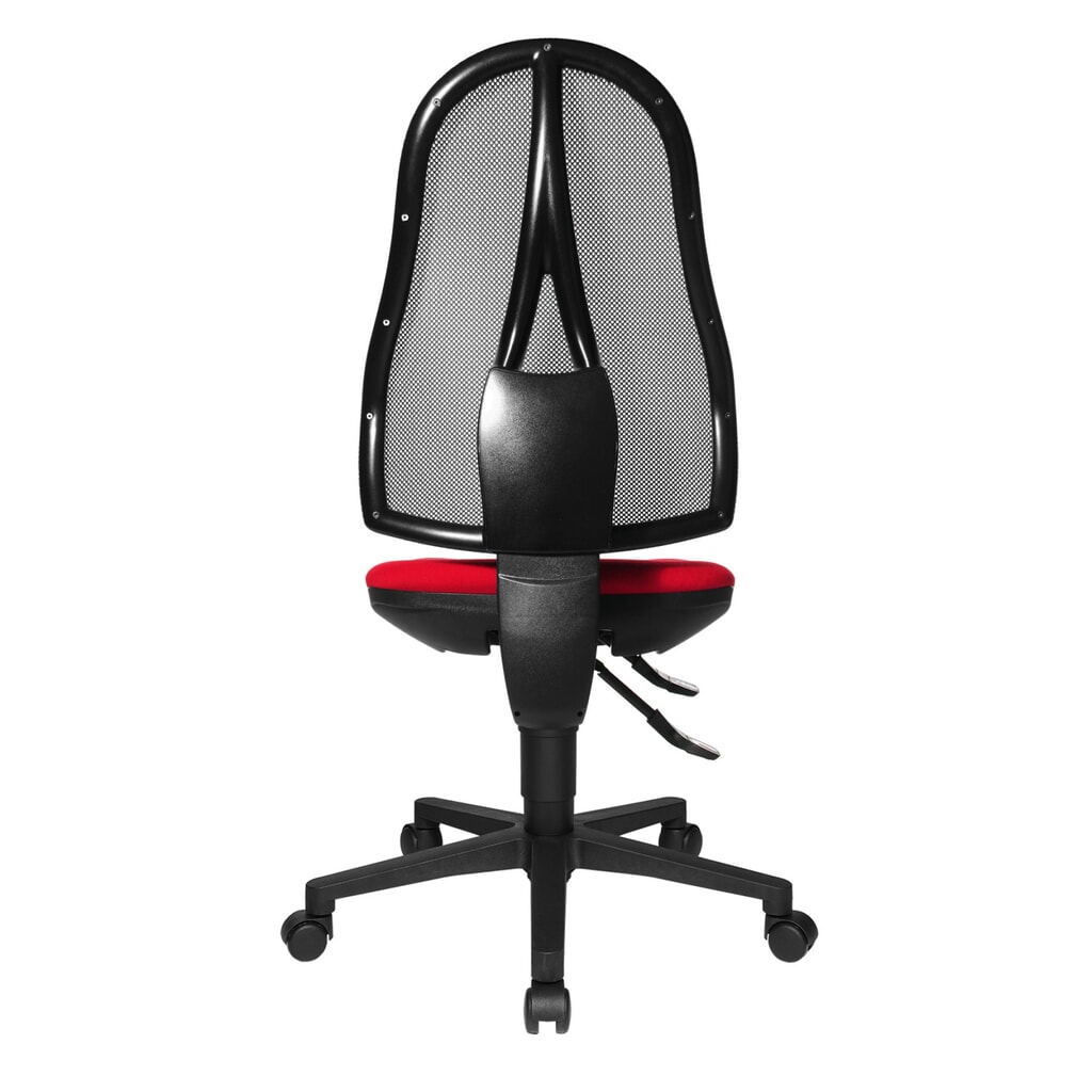 Kancelářská otočná židle Topstar® Open Point Syncro, sedák s ochranou plotének, síťované opěradlo, červená Číslo obrázku produktu 3: Kancelářská otočná židle Topstar® Open Point Syncro, sedák s ochranou plotének, síťované opěradlo, červená