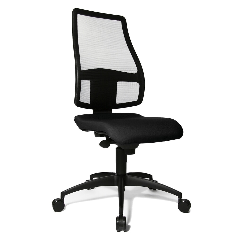Otočná kancelářská židle Topstar® Syncro s prodyšným síťovým opěradlem, černá Obrázek produktu: Otočná kancelářská židle Topstar® Syncro s prodyšným síťovým opěradlem, černá