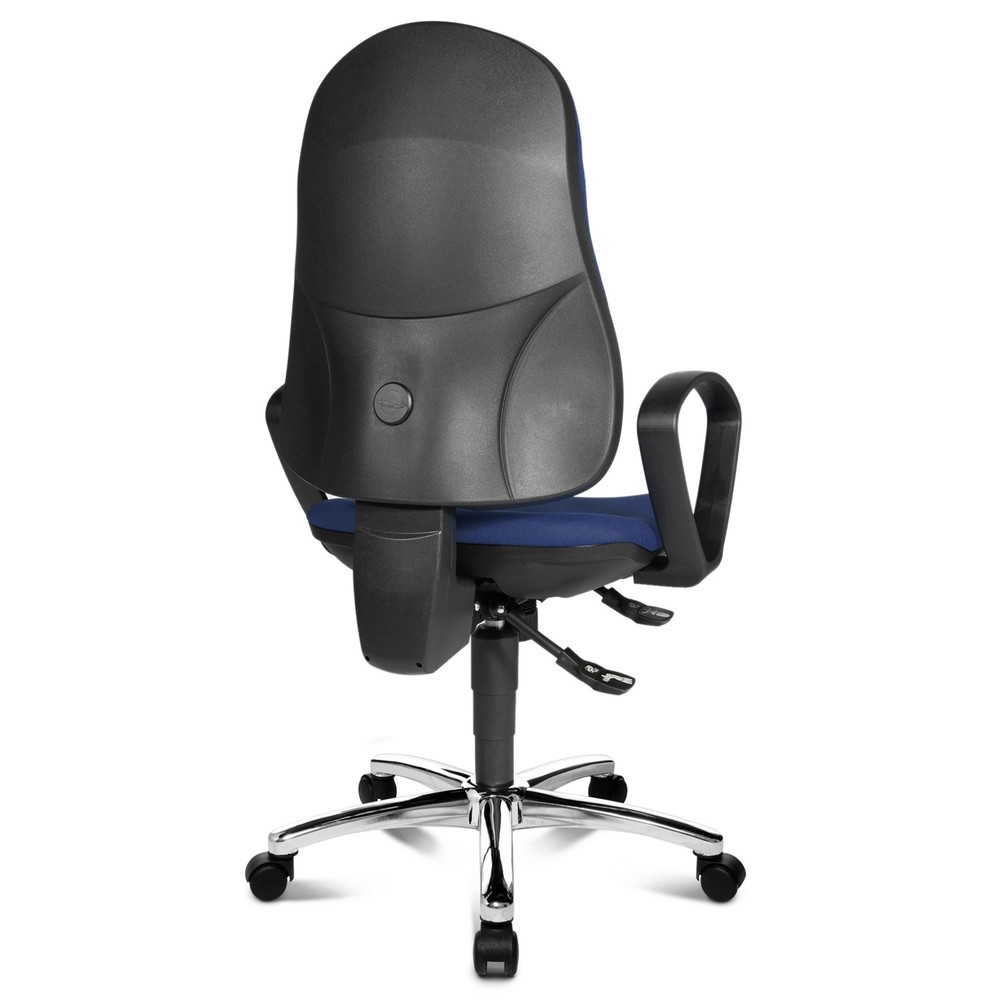 Číslo obrázku produktu 3: Otočná kancelářská židle Topstar® Syncro-Steel II, čalouněné opěradlo, modrá