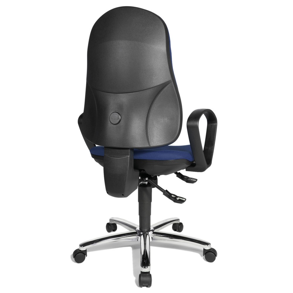 Číslo obrázku produktu 4: Otočná kancelářská židle Topstar® Syncro-Steel II, čalouněné opěradlo, modrá