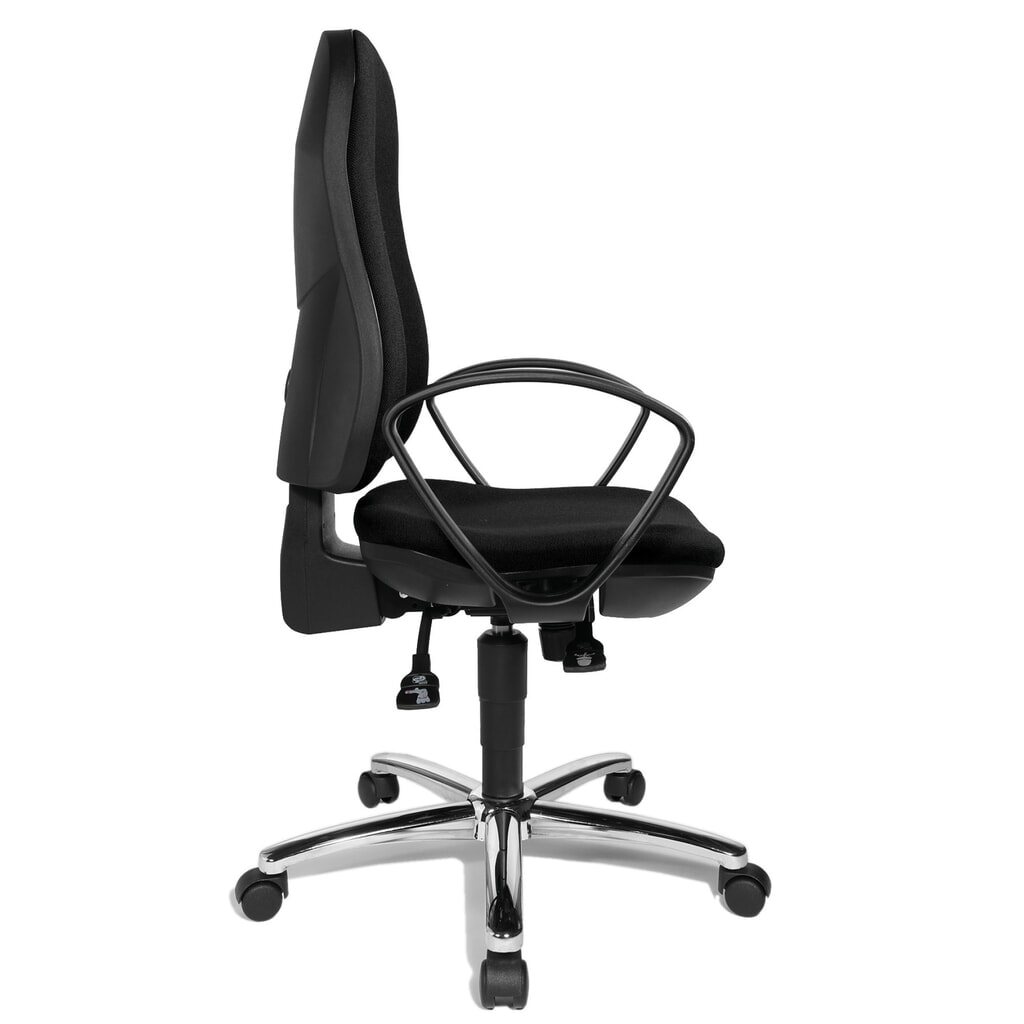Otočná kancelářská židle Topstar® Syncro-Steel II, čalouněné opěradlo, černá Číslo obrázku produktu 3: Otočná kancelářská židle Topstar® Syncro-Steel II, čalouněné opěradlo, černá