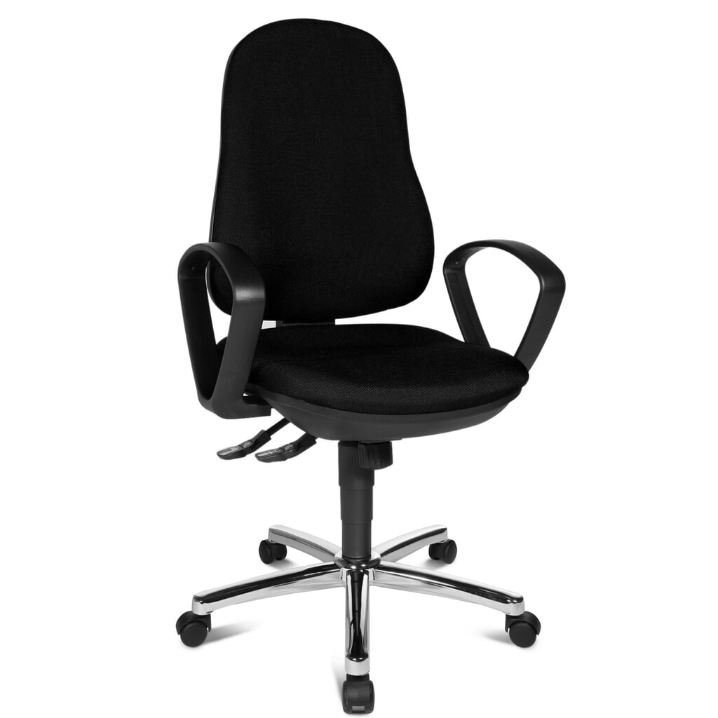 Otočná kancelářská židle Topstar® Syncro-Steel II, čalouněné opěradlo, černá Číslo obrázku produktu 4: Otočná kancelářská židle Topstar® Syncro-Steel II, čalouněné opěradlo, černá