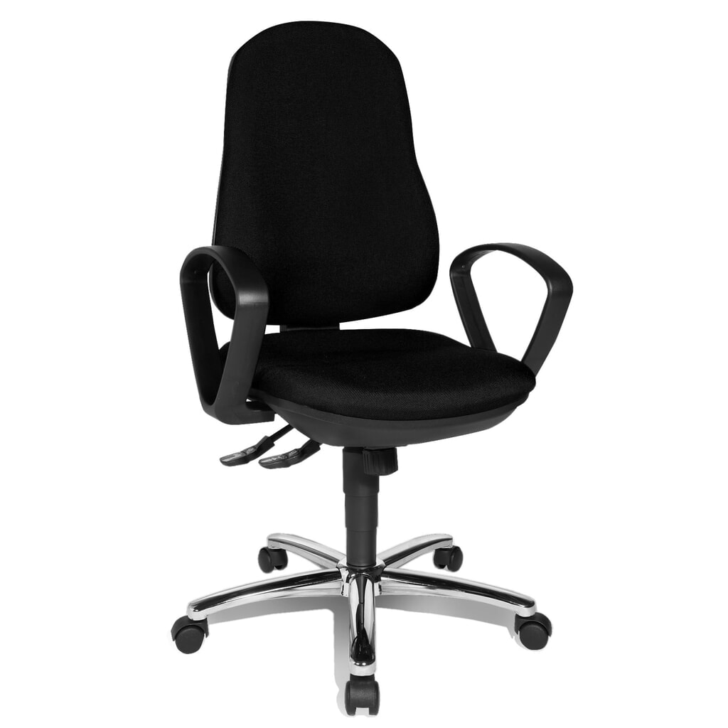Číslo obrázku produktu 5: Otočná kancelářská židle Topstar® Syncro-Steel II, čalouněné opěradlo, černá