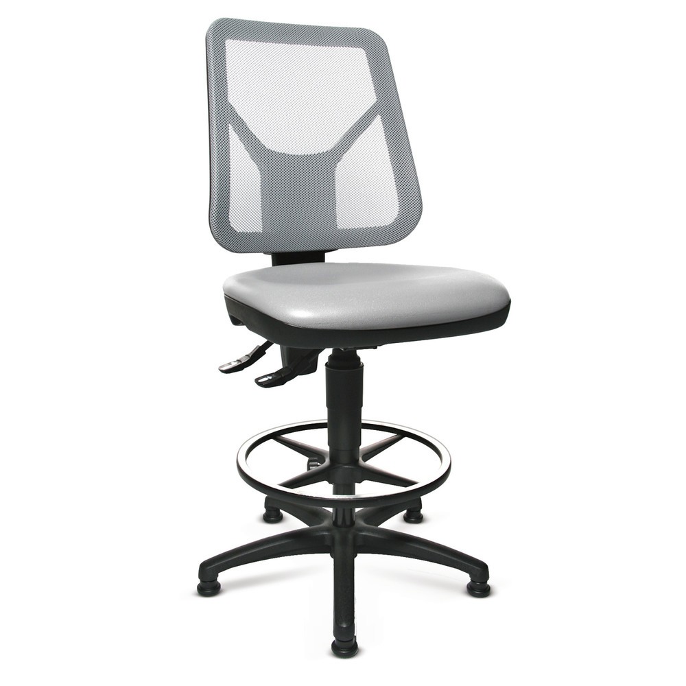 Číslo obrázku produktu 1: Otočná židle Topstar® Tec 80 PK, výška sezení 590-840 mm, síťované opěradlo, podlahové kluzáky, kruhová podnožka, černá