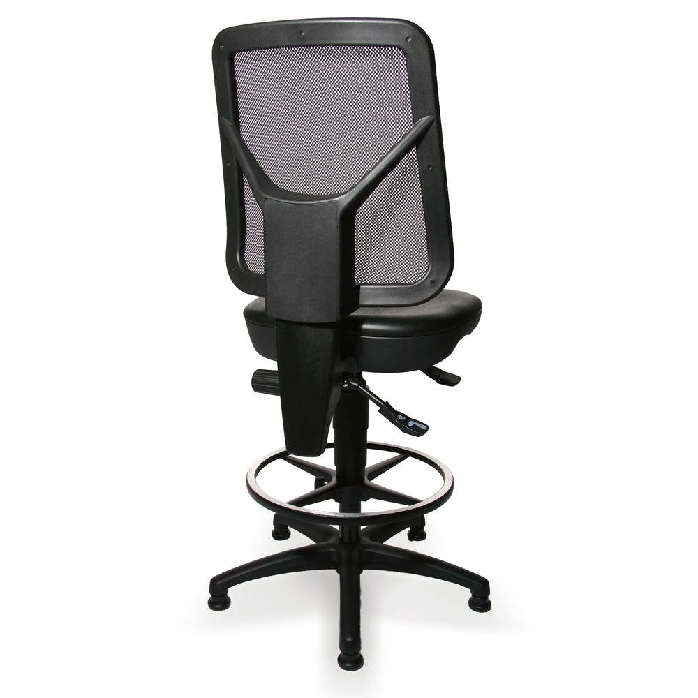 Číslo obrázku produktu 2: Otočná židle Topstar® Tec 80 PK, výška sezení 590-840 mm, síťované opěradlo, podlahové kluzáky, kruhová podnožka, černá