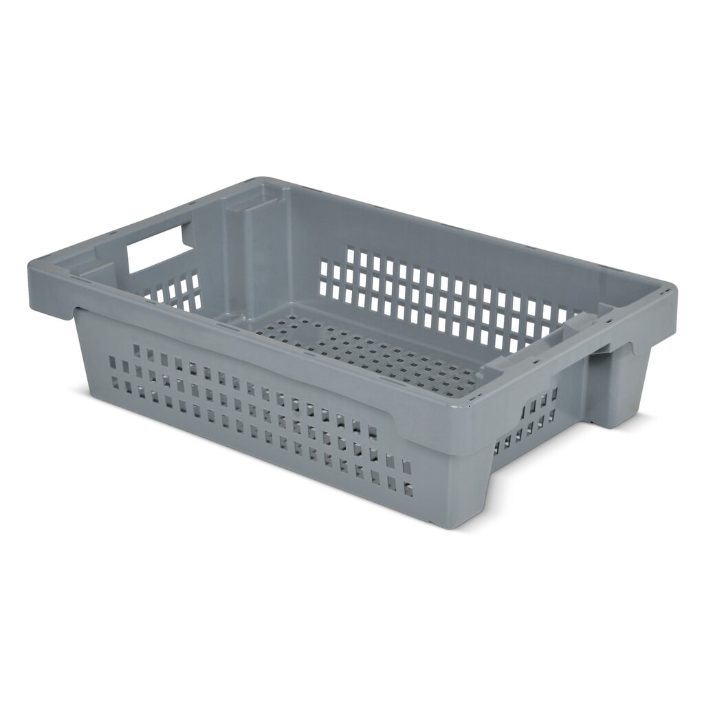 Eurobox, perforované stěny a základna, 25 l, šedý Obrázek produktu: Eurobox, perforované stěny a základna, 25 l, šedý