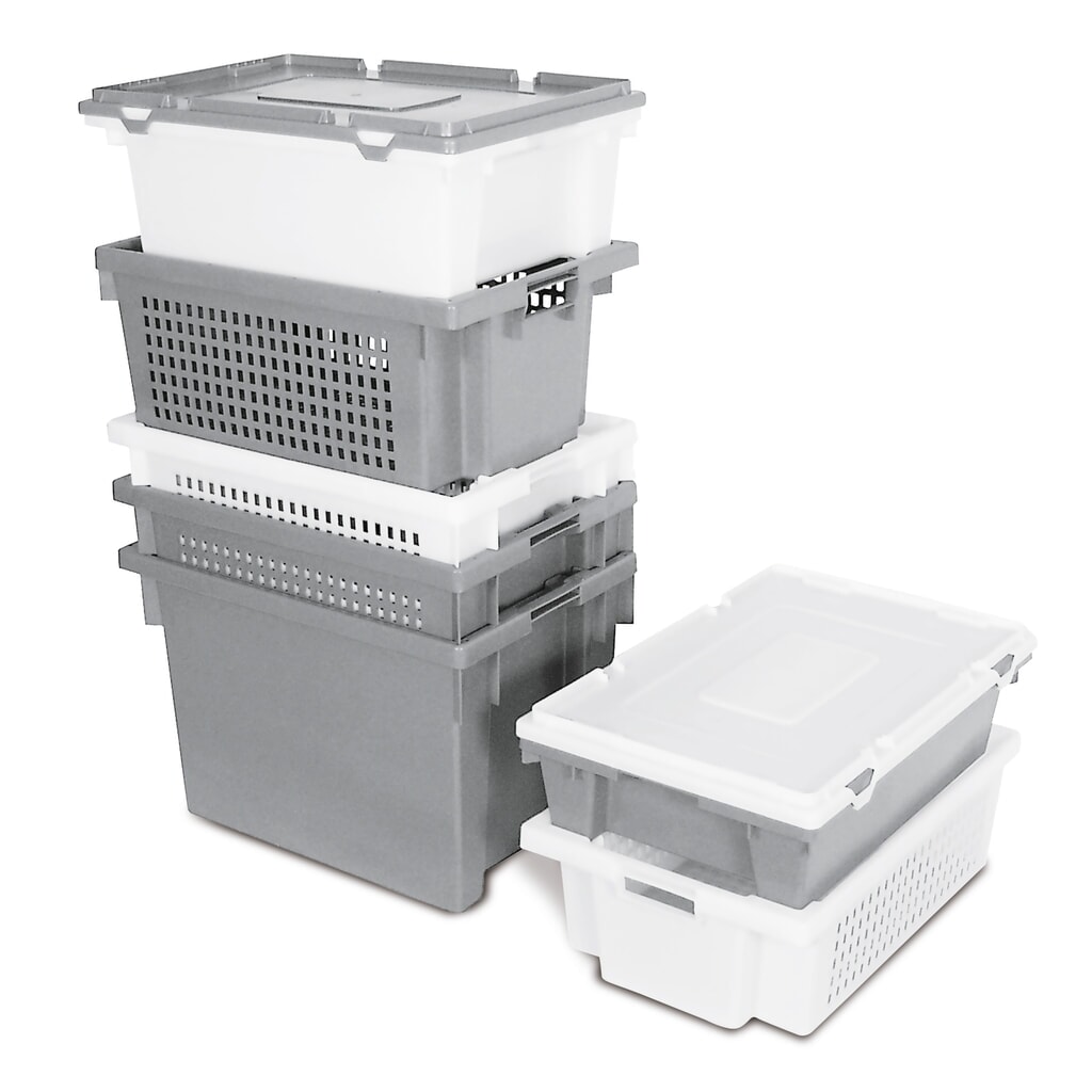 Eurobox, uzavřené stěny + základna, 25 l, bílý Číslo obrázku produktu 4: Eurobox, uzavřené stěny + základna, 25 l, bílý