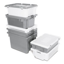 Číslo obrázku produktu 3: Eurobox, uzavřené stěny a základna, 32 l, bílý