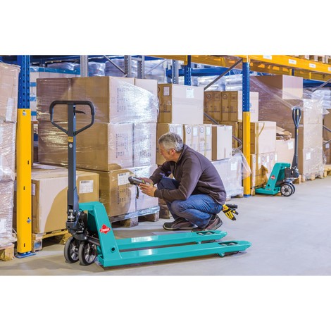 Číslo obrázku produktu 15: Ruční paletový vozík Ameise® PTM 2.5, nosnost 2500&nbsp;kg, délka vidlí 1150&nbsp;mm, plná pryž/polyuretan, tandemová kolečka