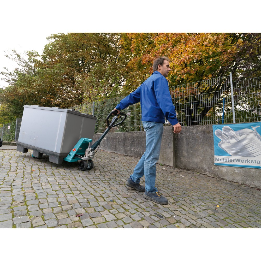Číslo obrázku produktu 13: Paletový vozík Ameise® PTM 2.5 s ruční brzdou, nosnost 2 500 kg, délka vidlí 1 150 mm, plná pryž/polyuretan, tandemová kolečka