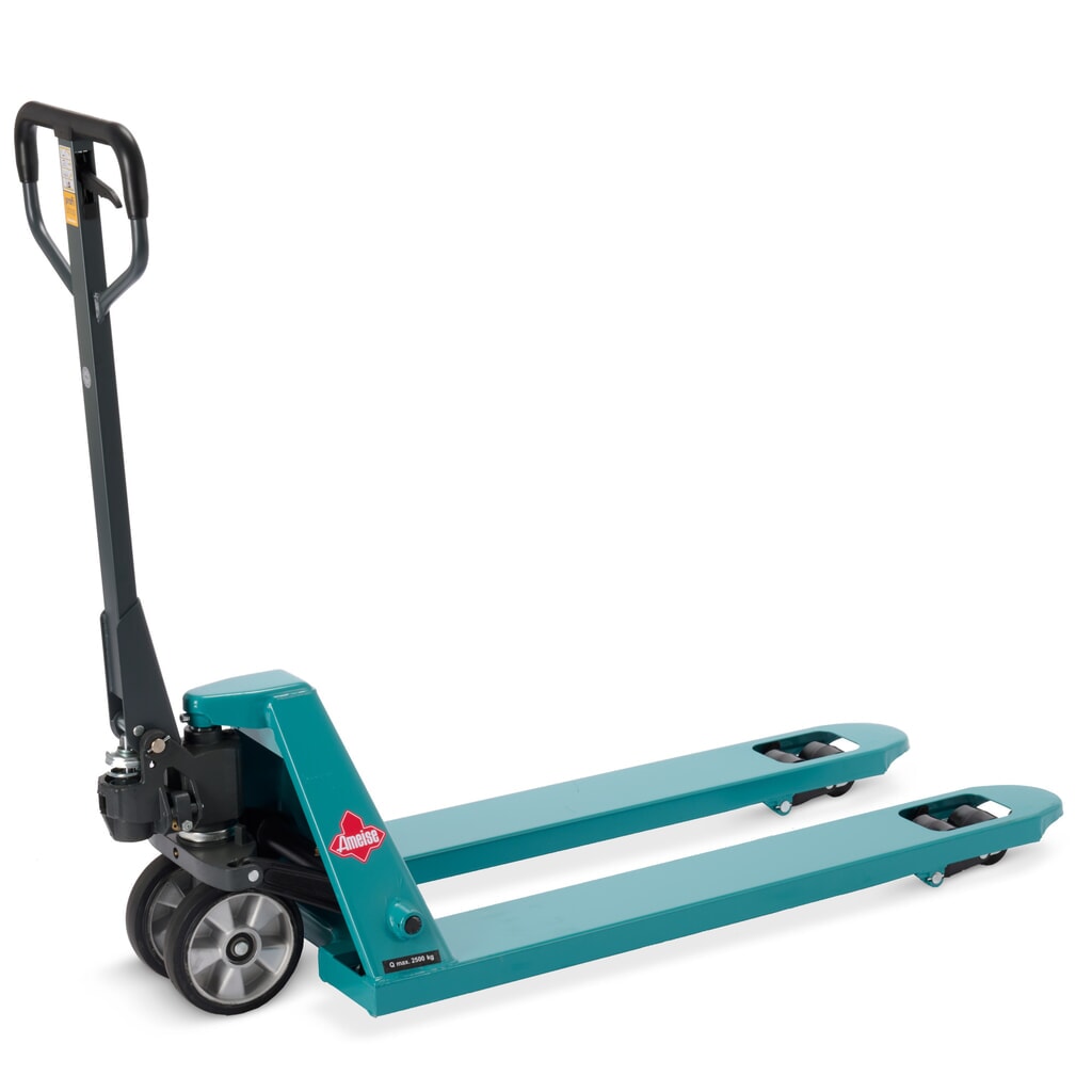Ruční paletový vozík Ameise® PTM 2.5 s rychlým zdvihem, nosnost 2500 kg, délka vidlí 1150 mm, plná pryž/polyuretan, tandemová kolečka Číslo obrázku produktu 1: Ruční paletový vozík Ameise® PTM 2.5 s rychlým zdvihem, nosnost 2500 kg, délka vidlí 1150 mm, plná pryž/polyuretan, tandemová kolečka
