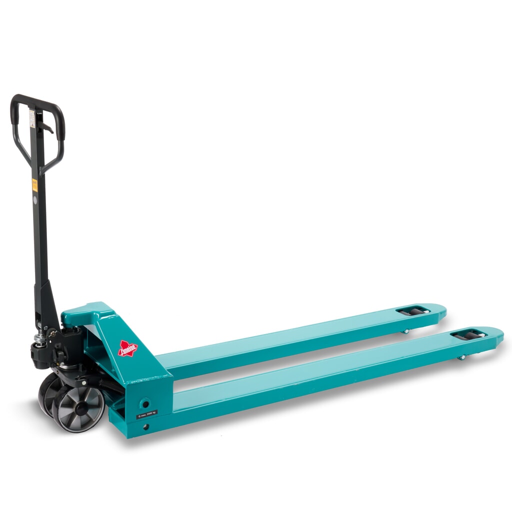 Ruční paletový vozík Ameise® PTM 3.5, nosnost 3500 kg, délka vidlí 1800 mm, polyuretan, tandemová kolečka Obrázek produktu: Ruční paletový vozík Ameise® PTM 3.5, nosnost 3500 kg, délka vidlí 1800 mm, polyuretan, tandemová kolečka
