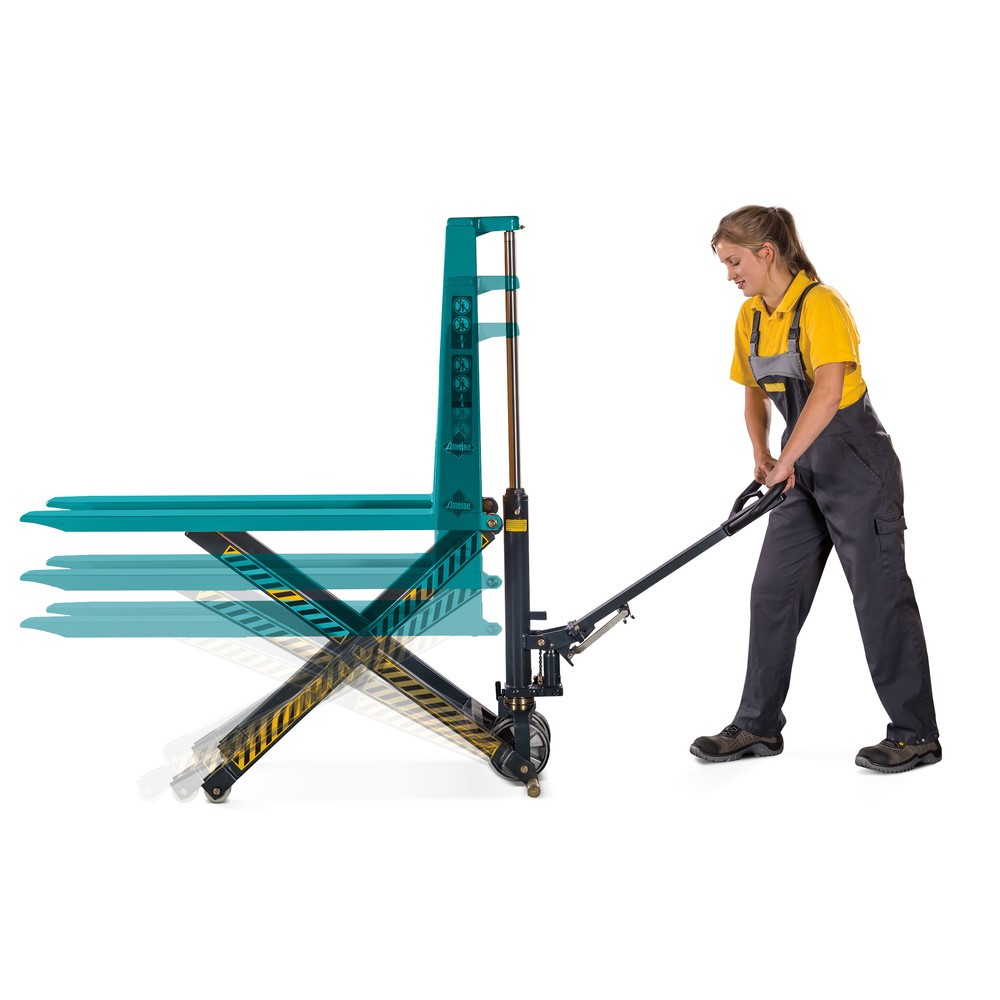 Číslo obrázku produktu 16: Paletový vozík s nůžkovým mechanismem Ameise® PTM 1.0 Scissor s rychlým zdvihem, nosnost 1 000 kg, délka vidlí 1 150 mm