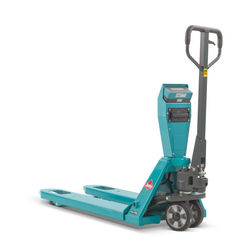 Paletový vozík s váhou Ameise® PTM 2.0 Scale+ s přesnou váhou, nosnost 2 000 kg, tandemová kolečka Obrázek produktu: Paletový vozík s váhou Ameise® PTM 2.0 Scale+ s přesnou váhou, nosnost 2 000 kg, tandemová kolečka