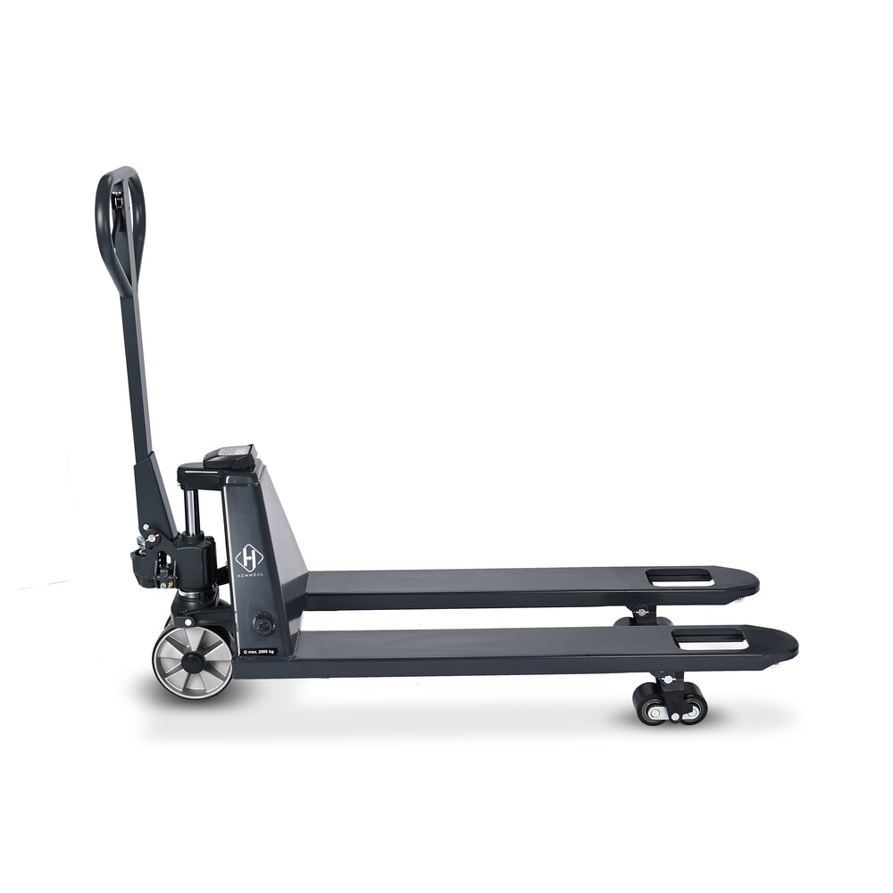 Číslo obrázku produktu 7: Paletový vozík s váhou HEMMDAL PTM 2.0 Scale, měření v krocích po 5 kg, nosnost 2000 kg, tandemová kolečka